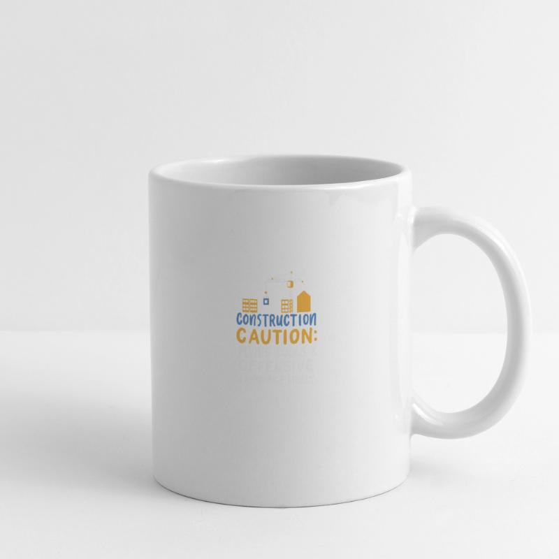 Construction Attention Flying Tools & Offensive Mug blanc