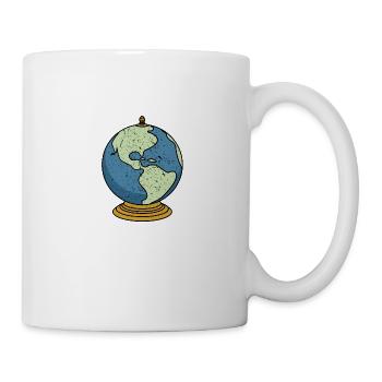 Vintage Tabletop Desk Globe - Tasse - Weiß - Rechts