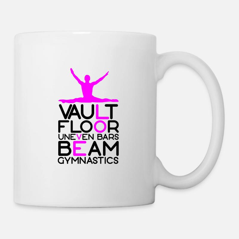 Vault Floor Uneven Bars Beam Gymnastics - Tasse - Weiß