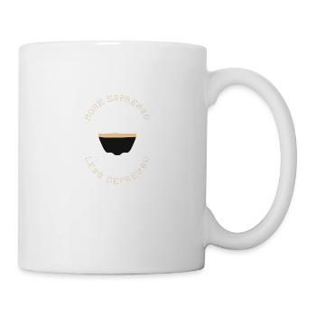 More Espresso Less Depresso - Tasse - Weiß - Rechts