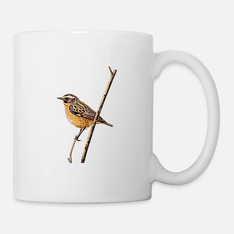 Braunkehlchen - Tasse - Weiß
