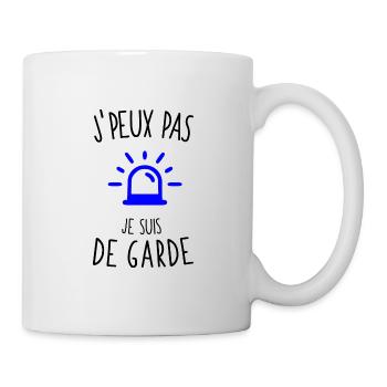 J'peux pas je suis de garde - Mug blanc - blanc - Droite