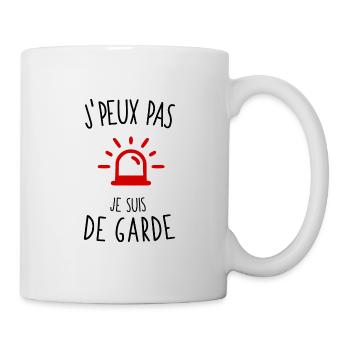 J'peux pas je suis de garde - Mug blanc - blanc - Droite