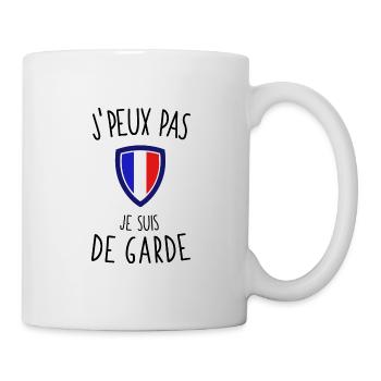 J'peux pas je suis pompier de garde - Mug blanc - blanc - Droite