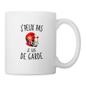 J'peux pas je suis pompier de garde - Mug blanc - blanc - Droite