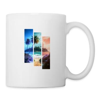 BEACH stripes in 3 colours - Mug - white - Right