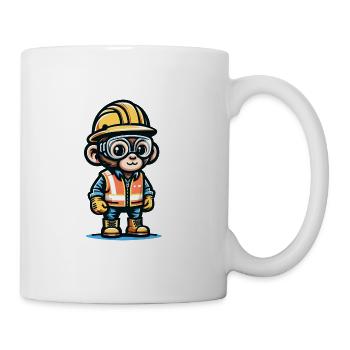 Cute Monkey Construction Worker - Mug - white - Right