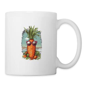 Funky Karotte mit Sonnenbrille Strandgemüse - Tasse - Weiß - Rechts