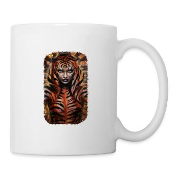 Wild Jungle Tiger Spirit Fantasy Artwork - Mug - white - Right