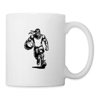 Stormy basketball coach with ball - Mug - white - Right