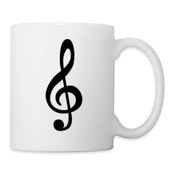 Notenschlüssel - Musik - Tasse - Weiß - Rechts