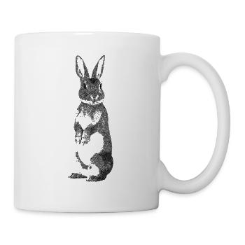 Hase sw - Tasse - Weiß - Rechts