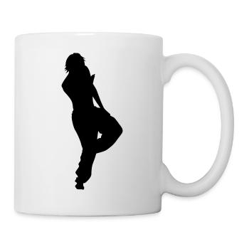 Sänger und Tänzer Silhouette Vektor-Design - Tasse - Weiß - Rechts