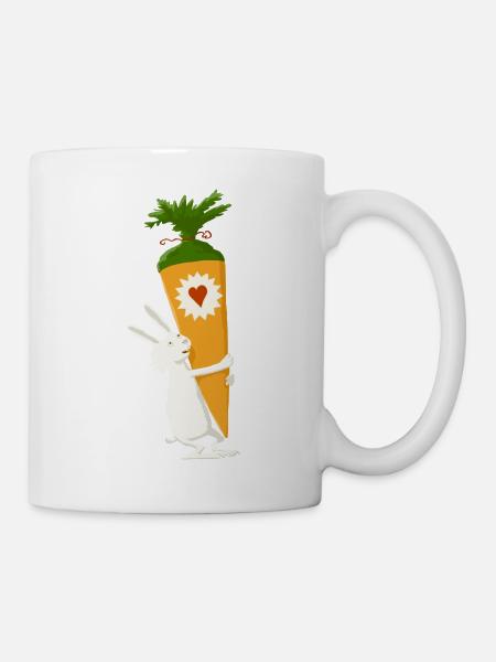 Hase mit Schultuete - Tasse - Weiß