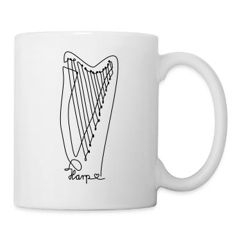 one line harp - Tasse - Weiß - Rechts