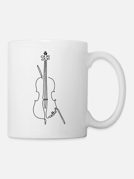 one line cello - Tasse - Weiß