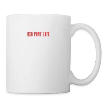 Rotes Pony Café lustige Sprüche - Tasse - Weiß - Rechts