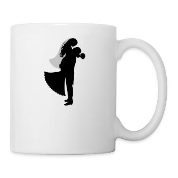 engagement de mariage de mariage roses anniversaire mariée l - Mug blanc - blanc - Droite