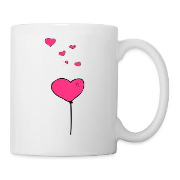 Luftballon Herzen - Tasse - Weiß - Rechts