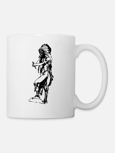 Amérique indienne idée cadeau indigène - Mug blanc - blanc