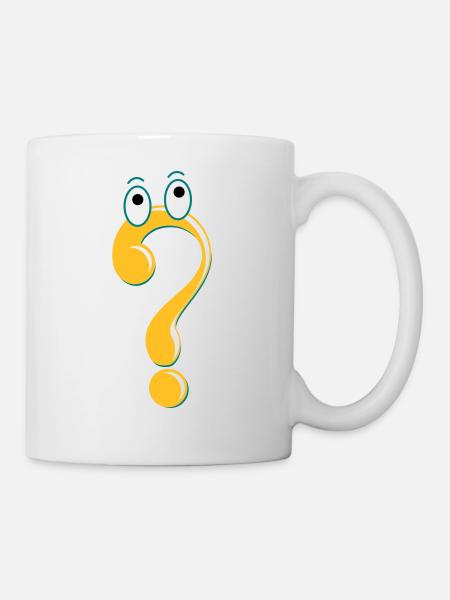 Question mark figure icon idea gift cartoon - Mug - white
