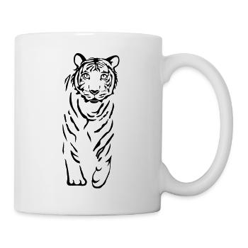 tiger cat cheetah lion wild predator hunter - Mug - white - Right