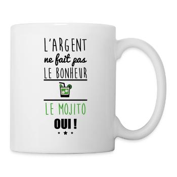 Argent Pas Bonheur Mojito, alcool, humour - Mug blanc - blanc - Droite