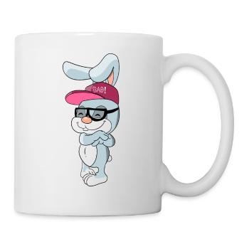 Lapin cool avec capuchon et lunettes - Mug blanc - blanc - Droite