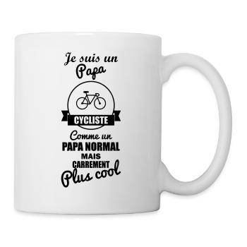 Papa cycliste plus cool, fête des pères, cyclisme - Mug blanc - blanc - Droite