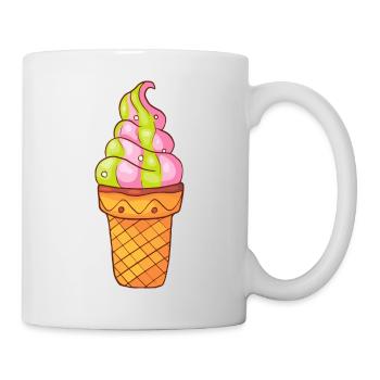 Softeis Eis Speiseeis Eiskrem Eiscreme Kugeleis - Tasse - Weiß - Rechts