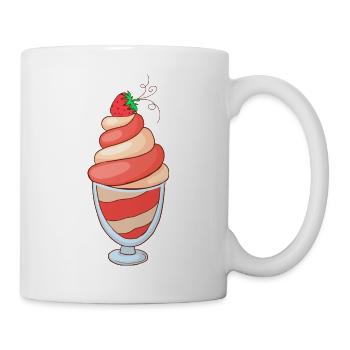 Eis Speiseeis Eiskrem Eiscreme Kugeleis Eisbecher - Tasse - Weiß - Rechts