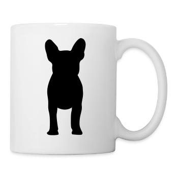 Französische Bulldogge - Tasse - Weiß - Rechts
