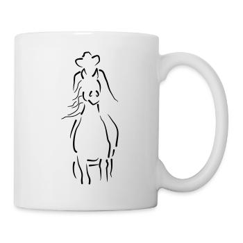 Sliding Stop-Pferd - Tasse - Weiß - Rechts