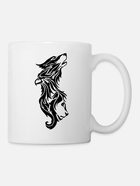 loup, aigle et lion - Mug blanc - blanc