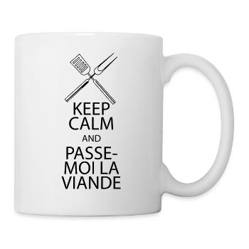 passe-moi la viande - Mug blanc - blanc - Droite