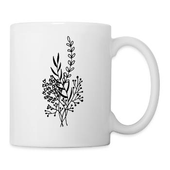 Black Flowers Bouquet - Tasse - Weiß - Rechts