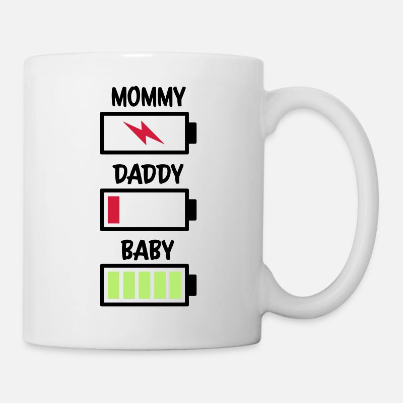 Mommy Daddy Baby Battery - Mug - white