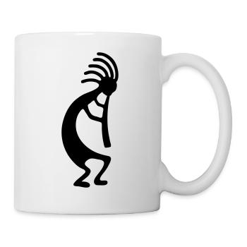 kokopelli flute player music symbol fun - Mug - white - Right