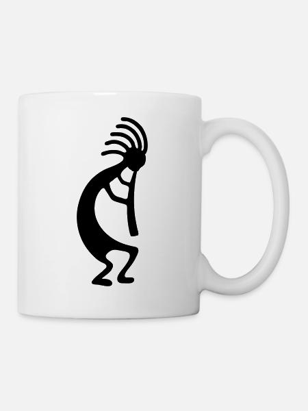 kokopelli flute player music symbol fun - Mug - white