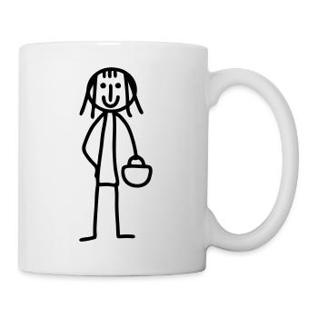 Woman with handbag - Mug - white - Right