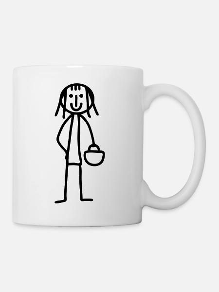Woman with handbag - Mug - white