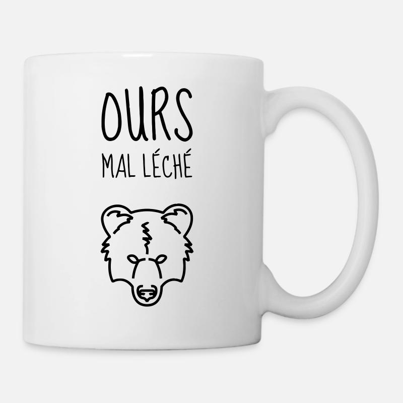 Ours Mal Léché - Caractère - Râleur - Râler - Rire - Mug blanc - blanc