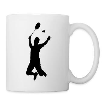 badminton silhouette - Tasse - Weiß - Rechts