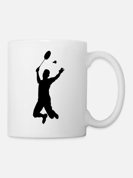 badminton silhouette - Tasse - Weiß