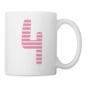Nummer 4 - Tasse - Weiß - Rechts