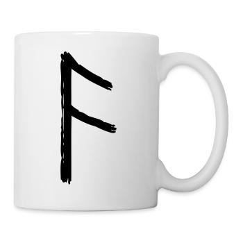 viking black ansuz rune symbol - Mug - white - Right