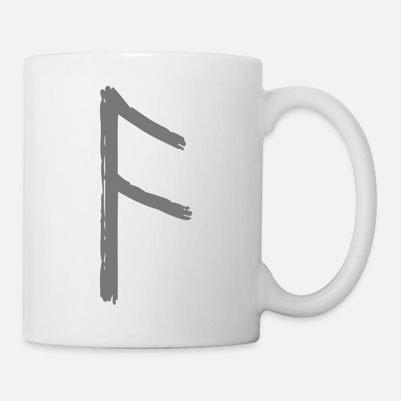 Wikinger Symbol Rune ansuz grau - Tasse - Weiß