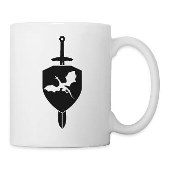 Mittelalter Burg Pferd Krieger Ritterburg Drachen - Tasse - Weiß - Rechts