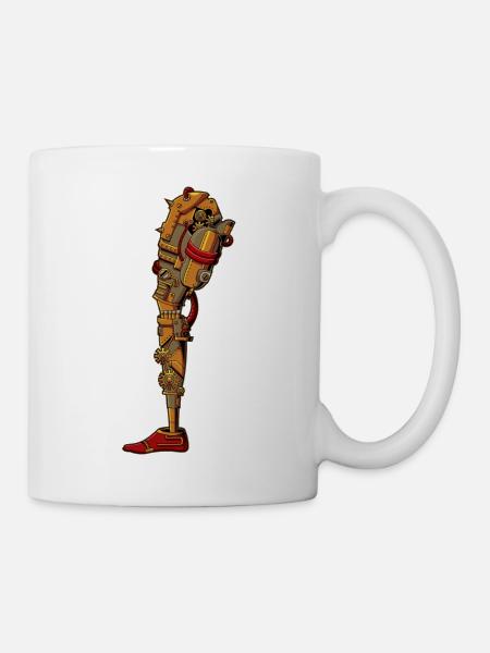Steampunk Prothese - Tasse - Weiß