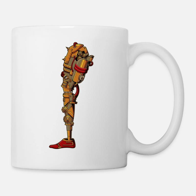 Steampunk Prothese - Tasse - Weiß